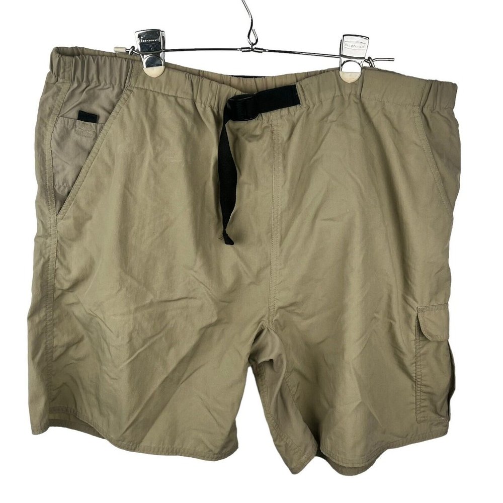 North Face Shorts Belted Cargo Pockets Hiking Outdoor Beige Khaki Womens Size XL
